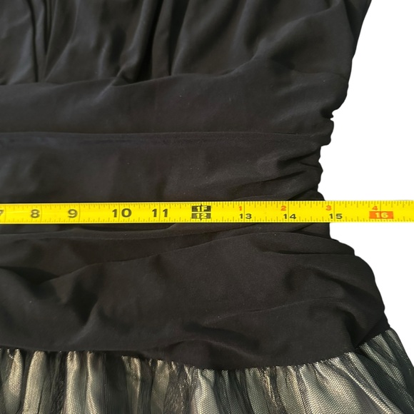 SLNY Floral Knee Length A Line Dress Sz 18 Navy Romantic Goth Whimsigoth Fairy - Picture 10 of 15